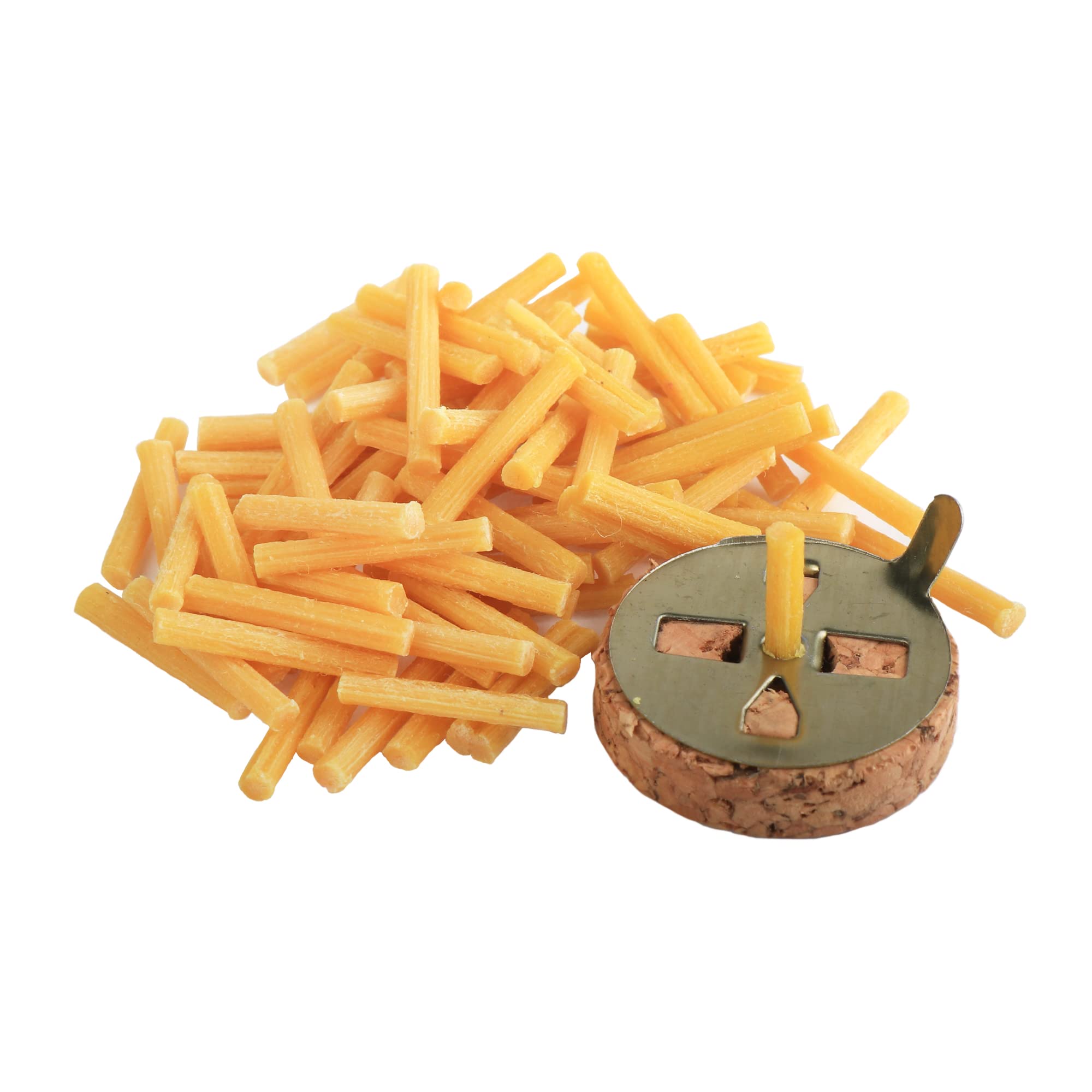 NKlaus 2 pcs Set 20g (ca. 80 pcs) Real Beeswax Oil lamp Wick and 1x 3cm Floating Wick Holder 40804