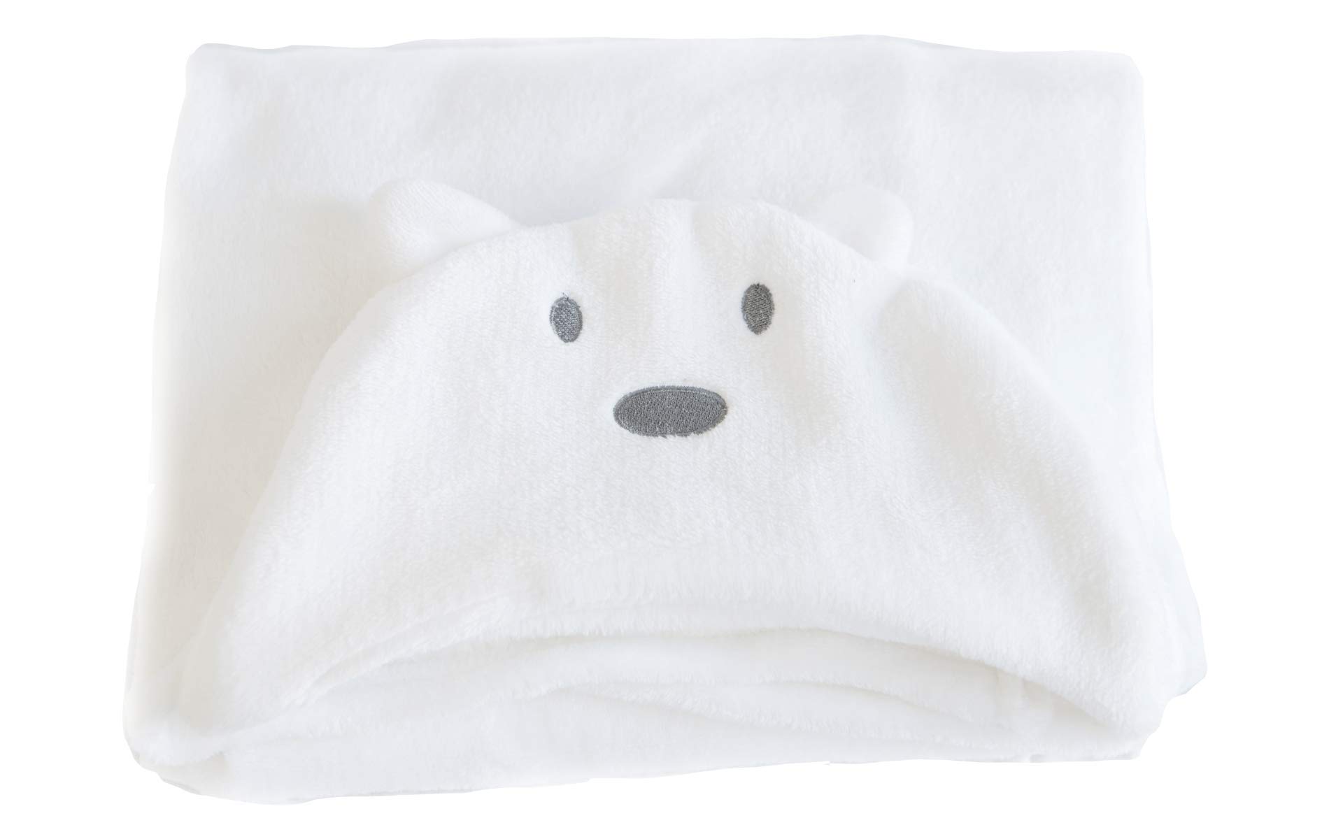 Baby Swaddle Blanket Wrap Unisex for Boys Girls Newborn Infant, Antibacterial Skin Friendly, Thick Blanket 35inch Long 29inch Large Color White Bear Design Fleece Material Premium by LurddesLurddes