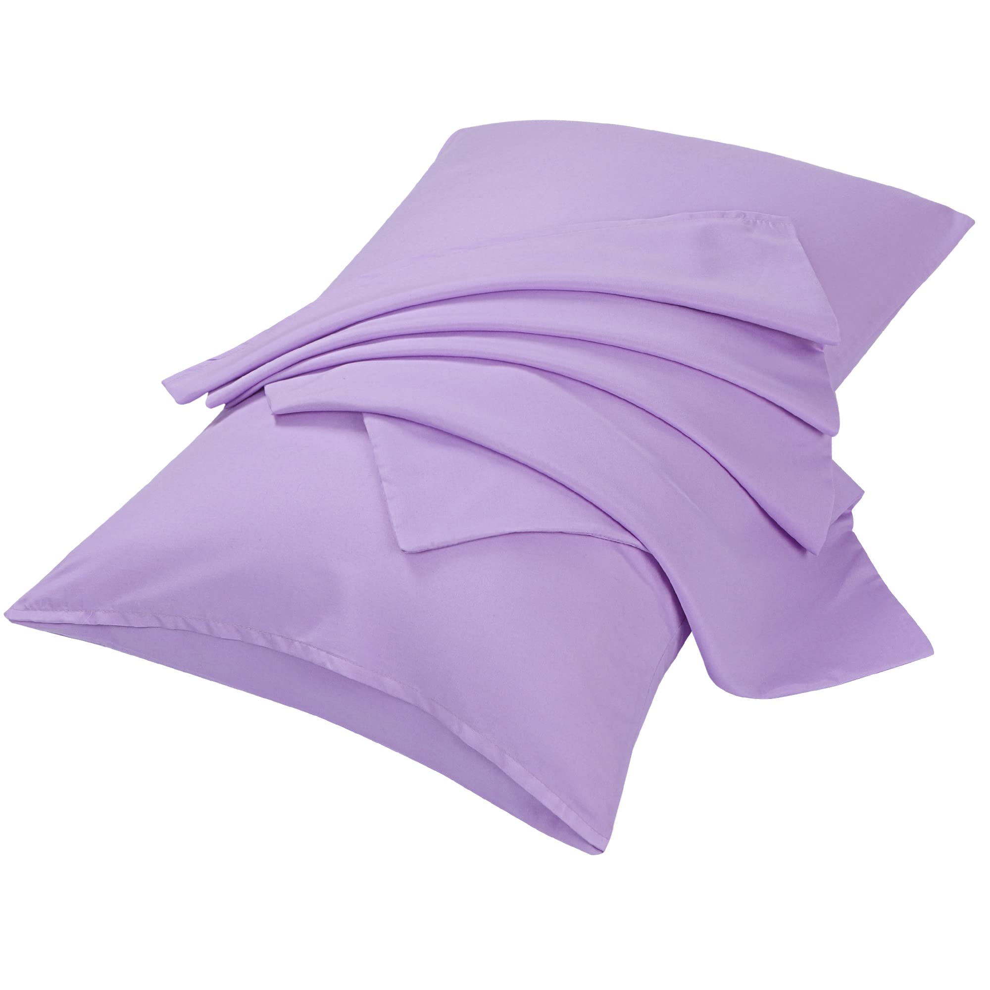 sourcing map 2 Packs Pillow Cases Double Brushed Microfiber Pillowcases - Envelope Closure, Pillowcases Covers Violet 50 x 65cm