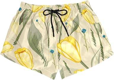 womens yellow swim shorts