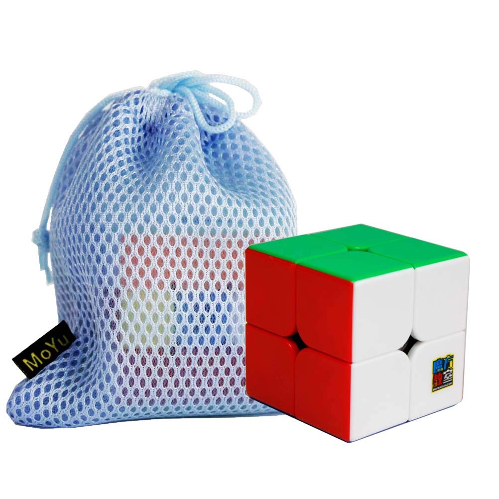 OJIN MoYu MoFang JiaoShi Meilong M Cube 2x2 Stickerless Cube Cubing Classroom Meilong 2 M 2x2x2 Smoothly Puzzle Brain Teasers Cube Puzzle with One Cube Bag (Multi Color)