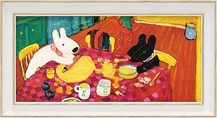 Amazon Co Jp リサとガスパール リサガス 絵画 絵 アート インテリア 子供部屋 リサとガスパール リサガス アートフレーム おかしづくり ワイドsサイズ Gl うさぎ ウサギ イラスト かわいい おしゃれ Gl ホーム キッチン