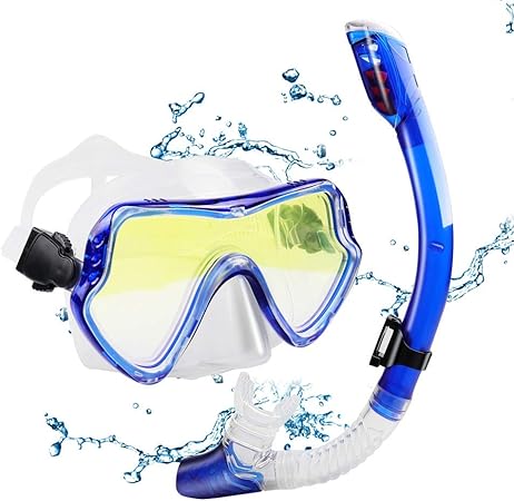 Amazon Co Jp 曇り止め強化ガラス耐衝撃アウトドア海水浴シュノーケリングマスク プール夏ダイビングゴーグル水中メガネ スポーツ アウトドア