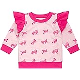 Monica + Andy Double Ruffle Sweatshirt, 100% Organic Kids Clothes for Girls, Sizes for Kids, Toddler, & Infant