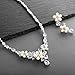 Mariell Cultured Freshwater Pearls & CZ Wedding Necklace and Earrings Set for Brides - Rhodium Plated