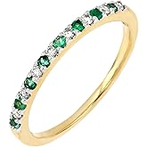 Bony Levy 18K Yellow Gold Diamond and Emerald El Mar Stackable Ring