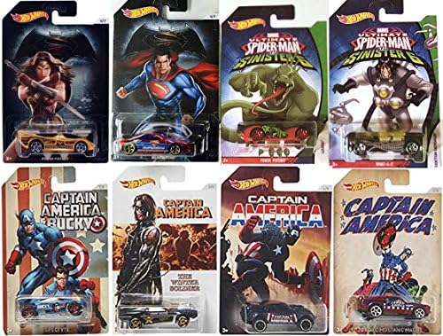 Comic Super Hero Hot Wheels Spider-Man VS Batman Captain America VS Wonder Woman VS Superman Sinister 6 Doctor Octopus - Lizard Ultimate Spider-man / The winter Soldier &amp; Bucky marvel DC universe