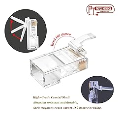PETECHTOOL RJ45 Shielded Cat5 CAT6 Connector 8P8C