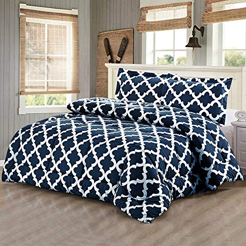 Utopia Bedding Comforter Set Full Size Comforter Sets (Navy) with 2