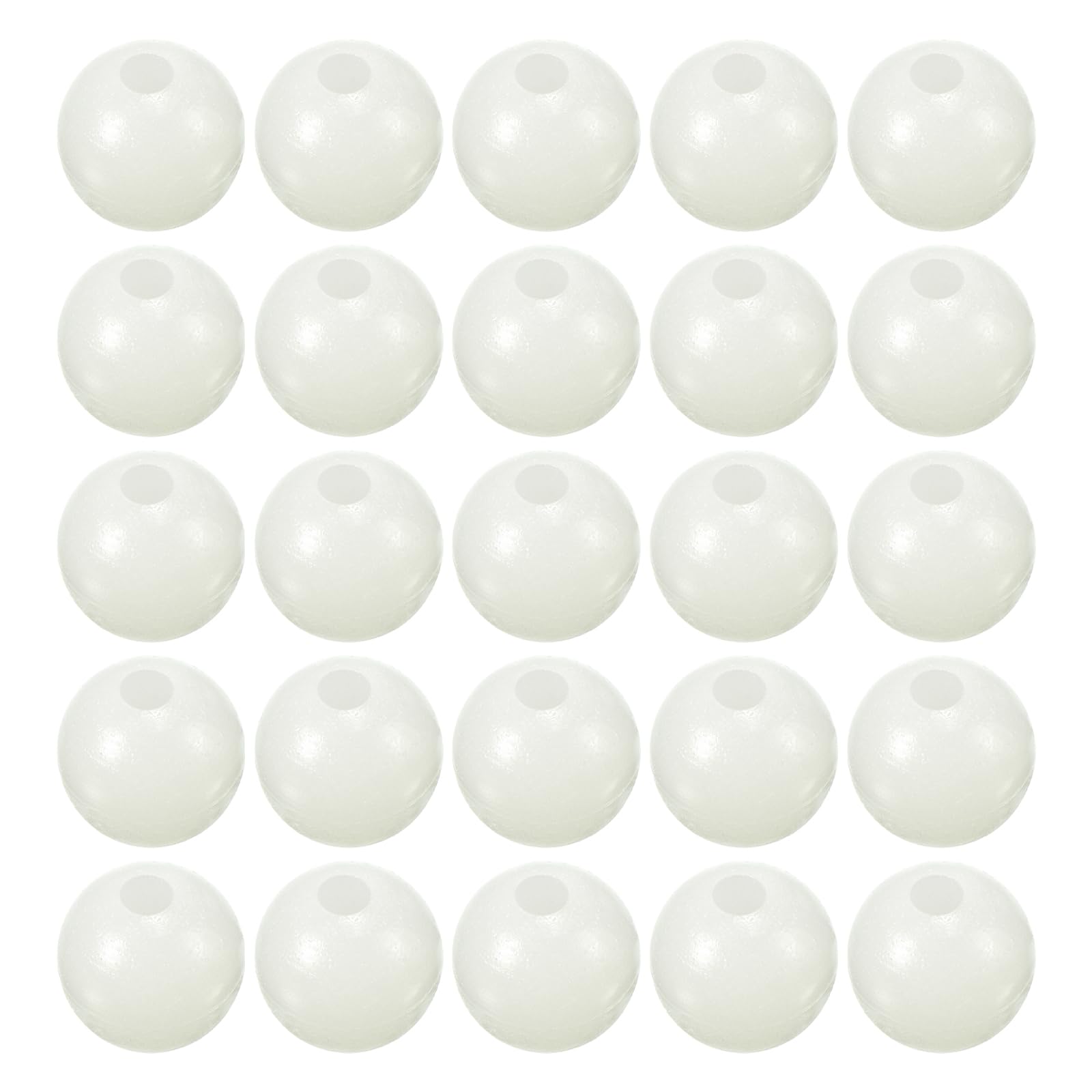 M METERXITY 200 Pcs Glow Fishing Beads - Plastic Luminous Round Bait Egg Lure Rigs Apply to Outdoor Tackle Tool (6mm, White)