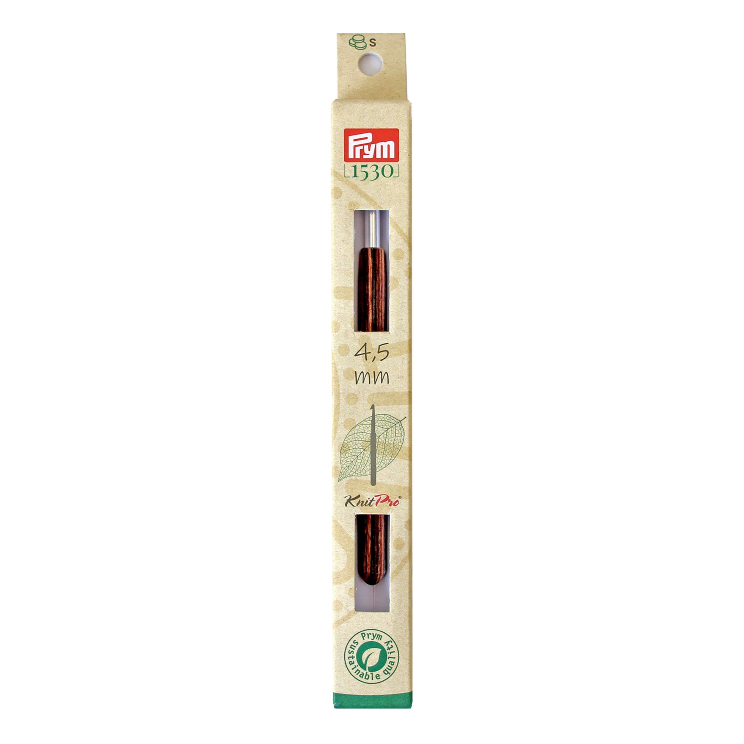 Prym Wool Crochet Hook, Wood, Multicoloured, 4.5 mm