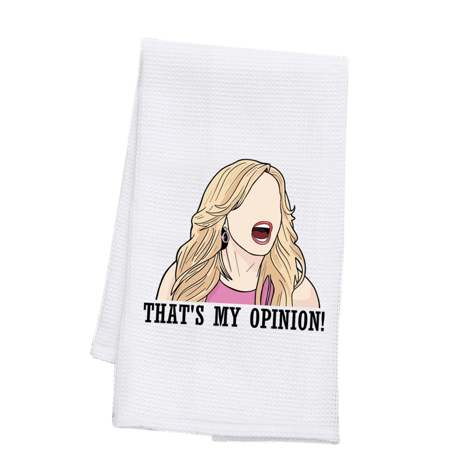 PLITI Funny Housewives Gift Kitchen Towel That's My Opinion Housewives Fan Tea Towel Housewives Party Gifts (My Opinion TWU)