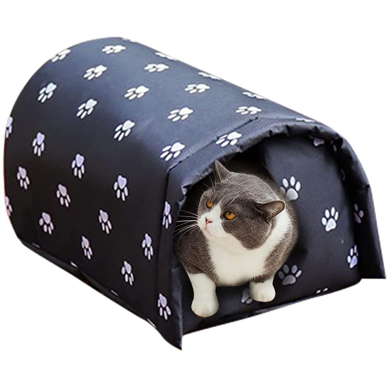 Photo 1 of ***MISSING ASSEMBLY PIECES*** YOMEESOUL Outdoor Feral Cat House Winter,Weatherproof Waterproof Rainproof Foldable Cotton Filled Thicken Stray Feral Cats Dogs Tent Shelter Home Keep Warm Outdoor Indoor Garden (Medium - 2 Cats)