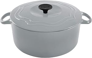 Chantal Enameled Cast Iron Round Dutch Ovens (7 Quart, Fade Grey)