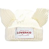 White Cat Ear Beanie, Cute Knit Beanie Hat, Slouchy Crochet Hat, Lover Beanie