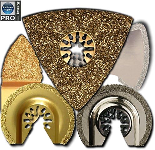 5 PC Flooring Tile Grout Blade Pack Oscillating Multitool Blades Fits Fein Multimaster Makita Genesis Bosch Dremel Craftsman Ridgid Ryobi Makita Milwaukee Dewalt Rockwell Chicago Multi Tools