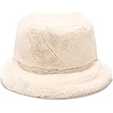 Winter Faux Fur Furry Bucket Hat Fluffy Fuzzy Warm Hat Plush Fisherman Hat for Women Men Teens Girls