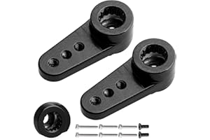 GoHobby Steering Servo Horn Aluminum Servo Arm for EMAX ES08MA II Servo (Black)