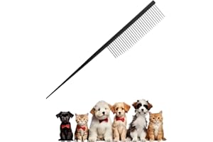Pet Grooming Comb Rat Tail Comb Cat Hair Trimmer Combs Dog Hairstyle Comb Float Hair Removal Dematting for Cat & Dogs Cat Com