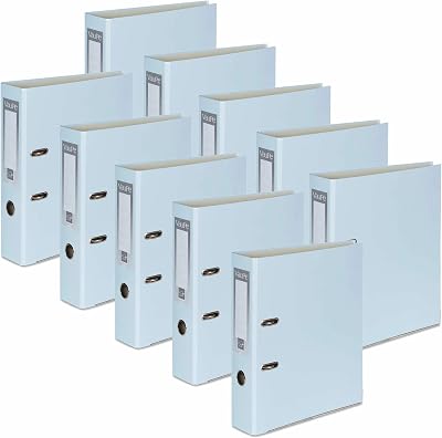 Office Centre Light Blue A4 75mm Lever Arch Files 10 Pack 2mm Card