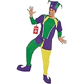 fun shack Adult Jester Costume Men, Mardi Gras Costume Men, Court Jester Costume Men, Jester Halloween Costume Men