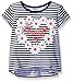 Gerber Graduates Little Girls' Toddler Short Sleeve Swing Top with Back Ruffle, Daisy Heart, 5T