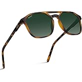 WearMe Pro Polarized Double-Bridge Large Rectangular Unisex Sunglasses