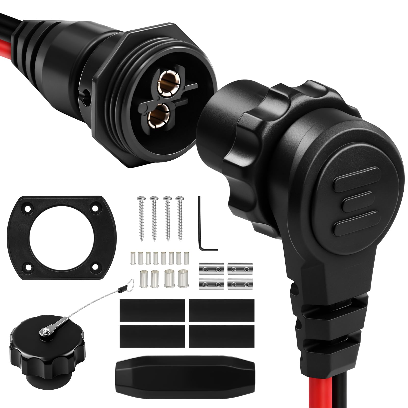 Photo 1 of 1865120 MKR-28 Trolling Motor Plug, Male Female Trolling Motor Socket Connector for Minn Kota Freshwater and Saltwater Marine Battery Boat Accessory 12V 24V 36V 48V Waterproof