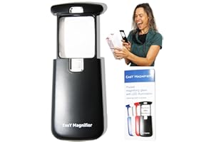 EasY Magnifier Small Pocket Magnifying Glass 3X with LED Light For Reading Fine Print; Mini Lighted Hand Held Acryl Lens; Read Lables In Stores; Magnify Glasses For Close Work;Helpful Gift For Seniors