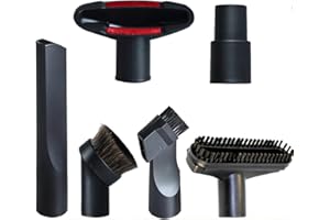 GIBTOOL Vacuum Attachments Accessories Cleaning Kit Brush Nozzle Crevice Tool for 1 1/4 inch & 1 3/8 inch Standard Hose 6pcs