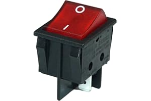 Miayaya Boat Rocker Switch Canal R Series R210-C5L-BG Red Illuminated ON/Off 20A 16A Double Pole DPST 4 Pins 2 Position Toggle Replaces for Hongju R Series Defond DRH 2415 3 SCI R13-69 Durable