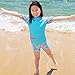 TFJH E Girls Sun Protection Swimwear butterflyflower Swimsuit UPF 50+ UV Cyan 12A