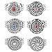 Souarts 20mm Pack of 6pcs Random Mixed Antique Silver Color Snap Button Jewelry Charms
