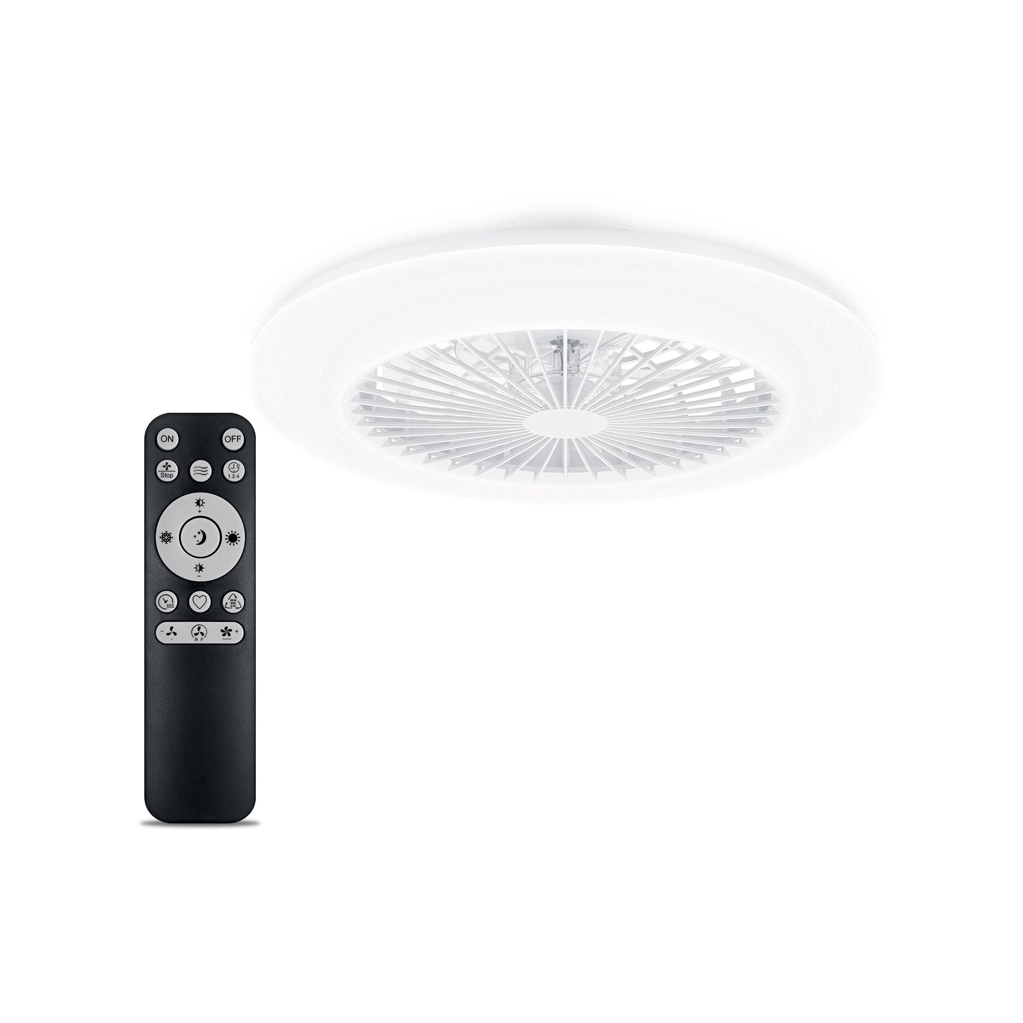 PHILIPS Deckenventilator und LED Deckenleuchte Amigo, 25W+60W, Durchmesser 58cm, rund, inkl. Fernbedienung, Weiß