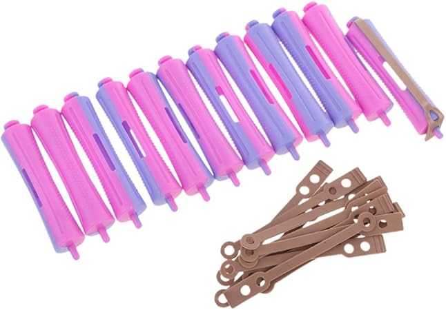 Amazon Perfk 12ピース ヘアグリップ カーラーローラー サロン パーマツール 美容室 ヘアスタイル スタイリング 4種選べ 2x9 Cm パープル Perfk パーマ用ロッド 通販