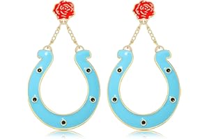 HZEYN Derby Earrings Beaded Kentucky Derby Riding Suit Earrings Jacket Horseshoe Race Day Earrings Horse Racing Fan Jewlery Gifts