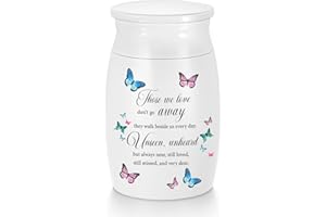 ABOOXIU Small Urns for Human Ashes 3 Inches Mini Urn Aluminium Memorial Small Keepsake Urn Butterfly Mini Cremation Funeral Urn Ashes Holder