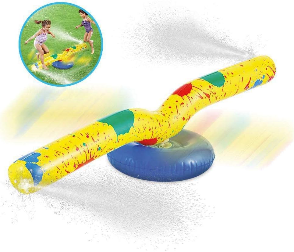 chlius Kids Water Sprinkler Toy, 63inch Inflatable Sprinkle And Splash