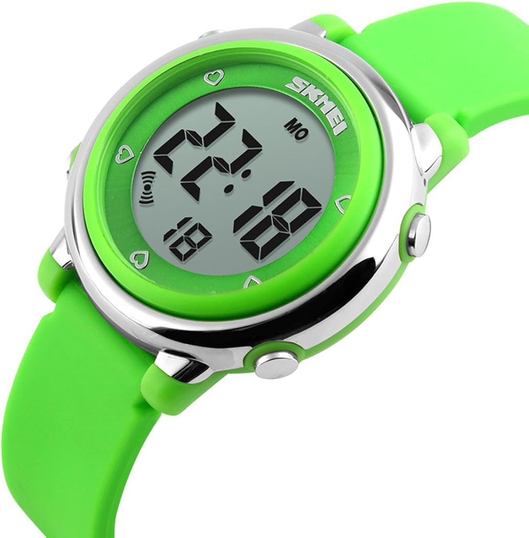 Fanmis Multifunction Digital LED Watches Water Resistant Children Girls Boys Outlook Sports Watch Green: Watches