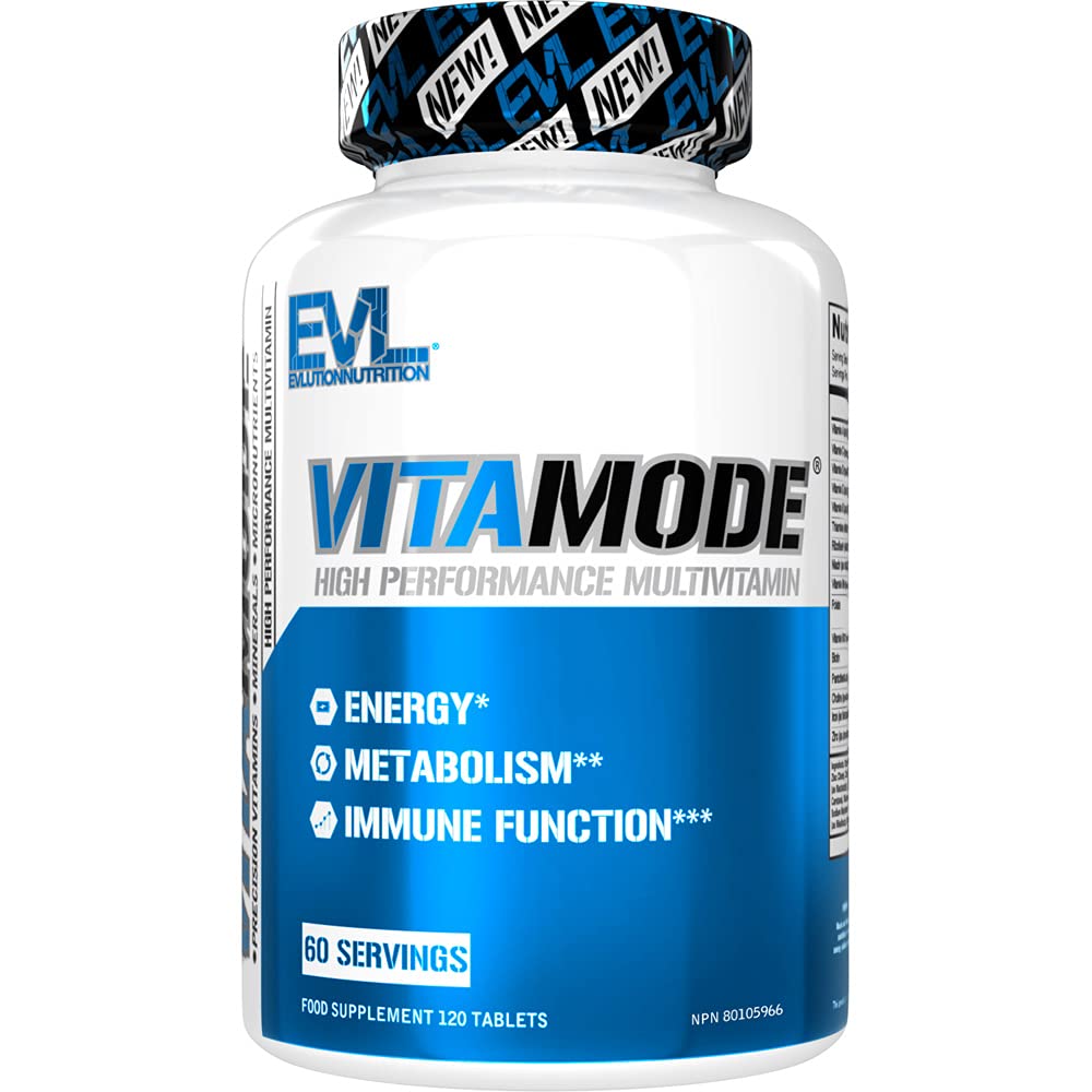 Evlution Nutrition VITAMODE Men’s High-Performance Daily Multivitamin, Full Spectrum Vitamins & Minerals, Vitamin C & D, Zinc, Antioxidants, 120 Tablets, 60 Days