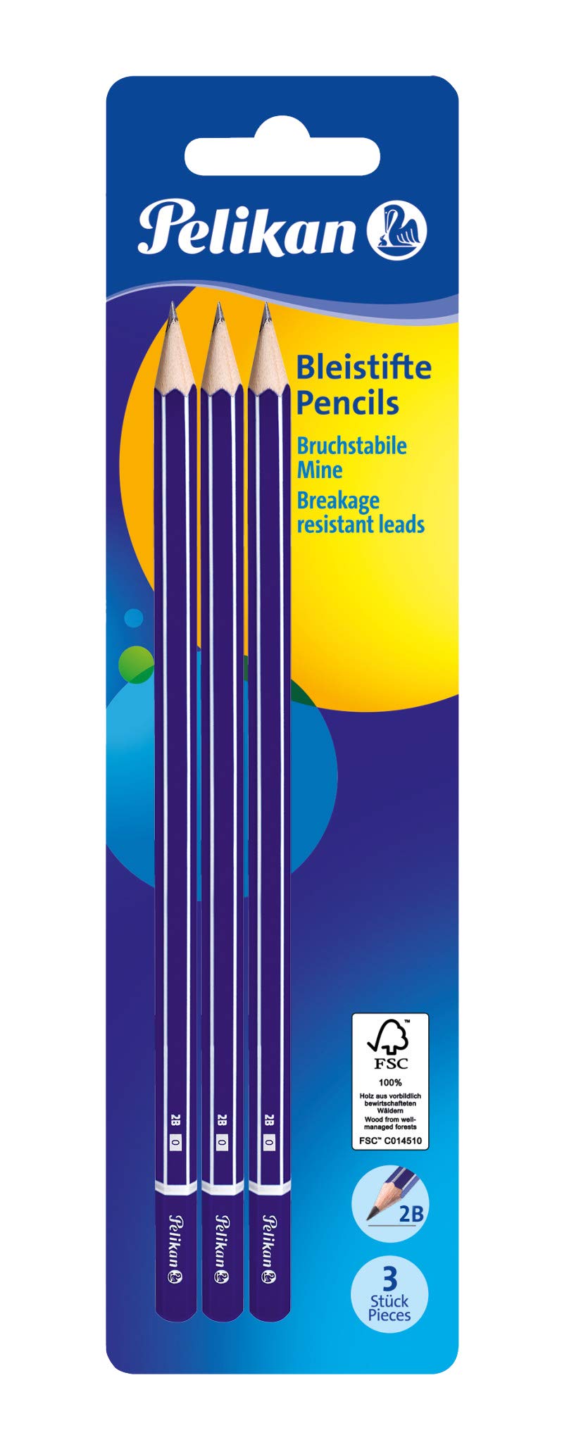 Pelikan HB Pencil Hardness 2B 3 piece Hardness grade 2B