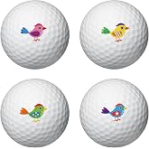 PLIGREAT 2 Sheets Golf Ball Marker Stickers 32 Pcs Colorful Birds Theme Golf Ball Marking Decals for Identify Golfer Balls Waterproof Markers Golfer Gift Golfing Accessories