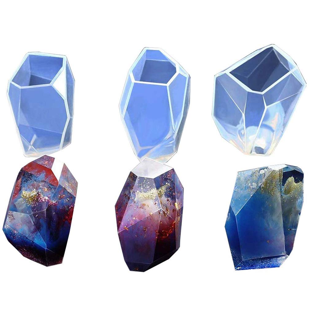 Ddfly DIY Resin Casting Geometric Molds Silicone Epoxy Resin Moulds for Crafting, Resin Epoxy, Candle/Soap/Jewelry Making,Home Decoration
