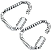 ISDVBUY 2 Pack M8 Heavy Duty Triangle Quick Links, 2.9" Stainless Steel Carabiners with Triangular Locking Hooks, Quick Connects for Camping & Outdoor Gear