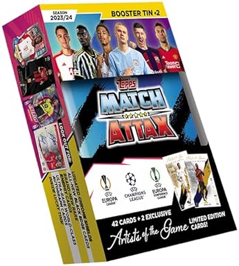 Topps Match Attax 23/24 - Booster Tin 2 - contains 42 Match Attax cards  plus 2 exclusive Artists of the Game Limited Edition cards price in UAE |  Amazon UAE | kanbkam