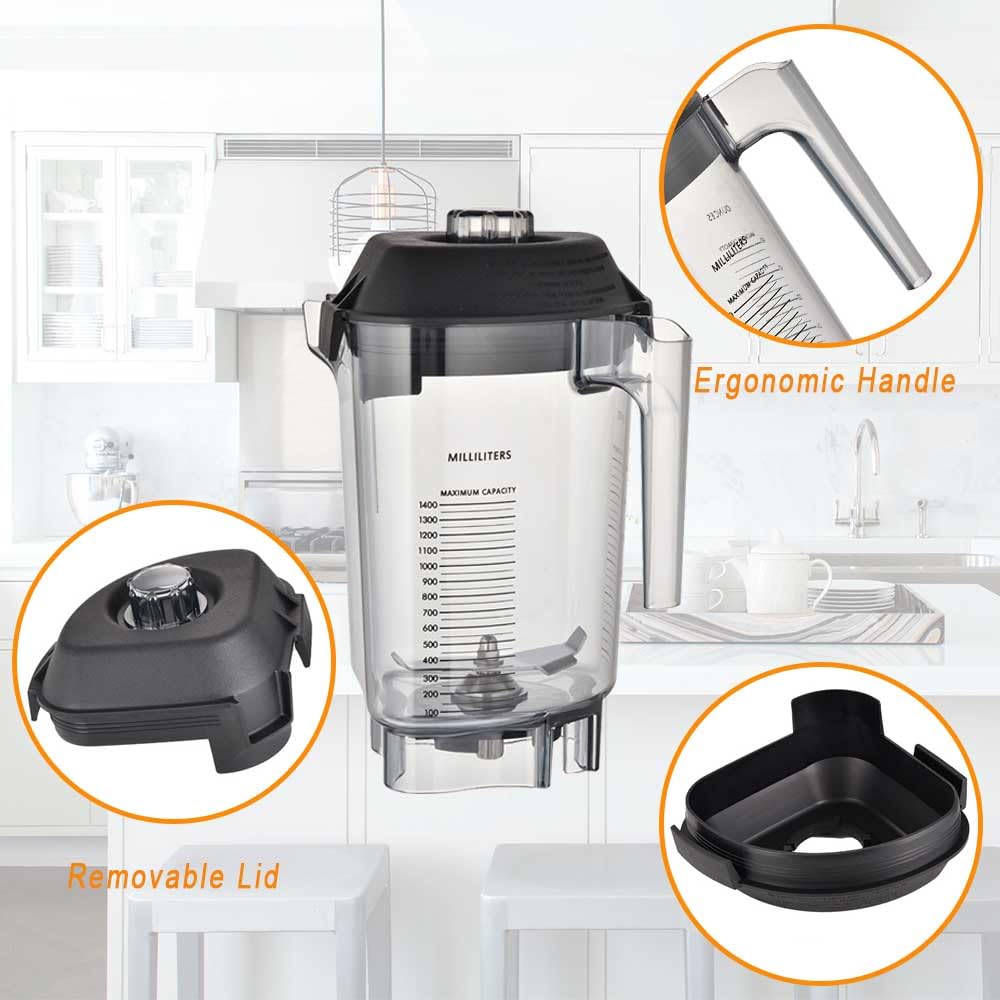 for Vitamix Blenders 48 oz Advance Container, replace Touch & Go, The Quiet One, Drink Machine, Barboss and Blending Station Advance Commercial Series Pitcher Jar Cup - 3 Year Warranty