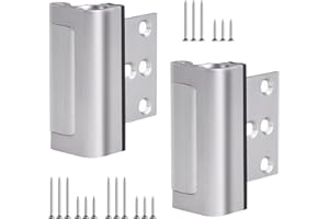 AWDIA Home Security Door Lock, Childproof Door Reinforcement Lock for Inward Swinging Door, Door Locks for Kids Safety to Prevent Unauthorized Entry (Silver, 2 Pack)