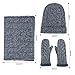 Vbiger Mens 3-Pieces Winter Knit Hat Set, Warm Beanie Hat + Scarf + Gloves Winter Set for Men (Light Blue)