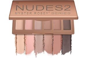 MYSTER ROSEY Nudes2 Series Mini Eyeshadow Palette, Velvety Matte Finish, 6 Nude Taupe & Brown Neutral Eye Shadows, Travel Friendly Size, Vegan, Cruelty-free