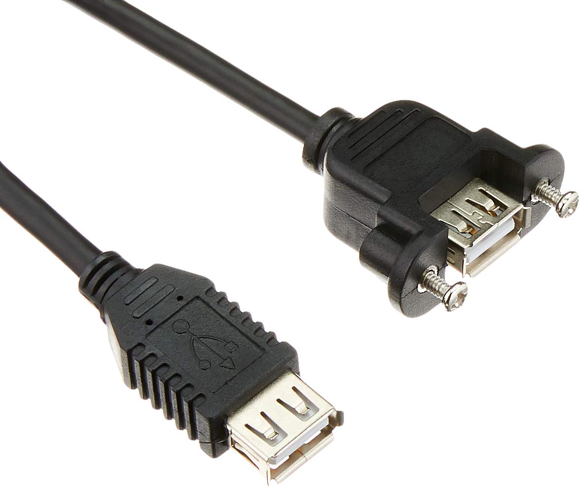 PRO SIGNAL PSG03800 USB A Female to Female Panel Mount Adaptor Lead, 160mm Black